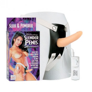 Страпон с вибрацией-California Exotic Vibrating Slender Penis Harness "АКЦИЯ"